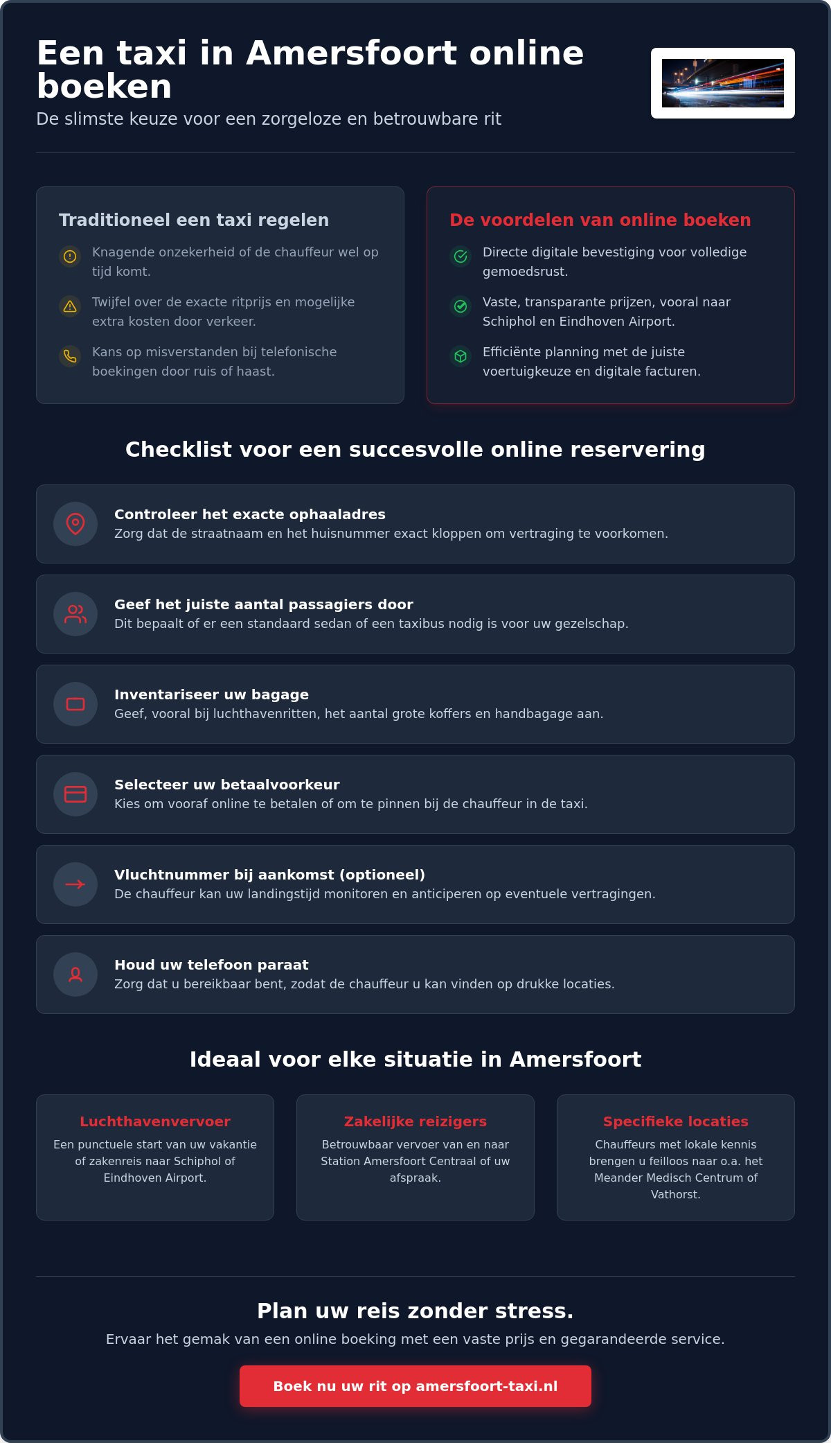 Taxi Amersfoort online boeken: de ultieme checklist voor een zorgeloze rit