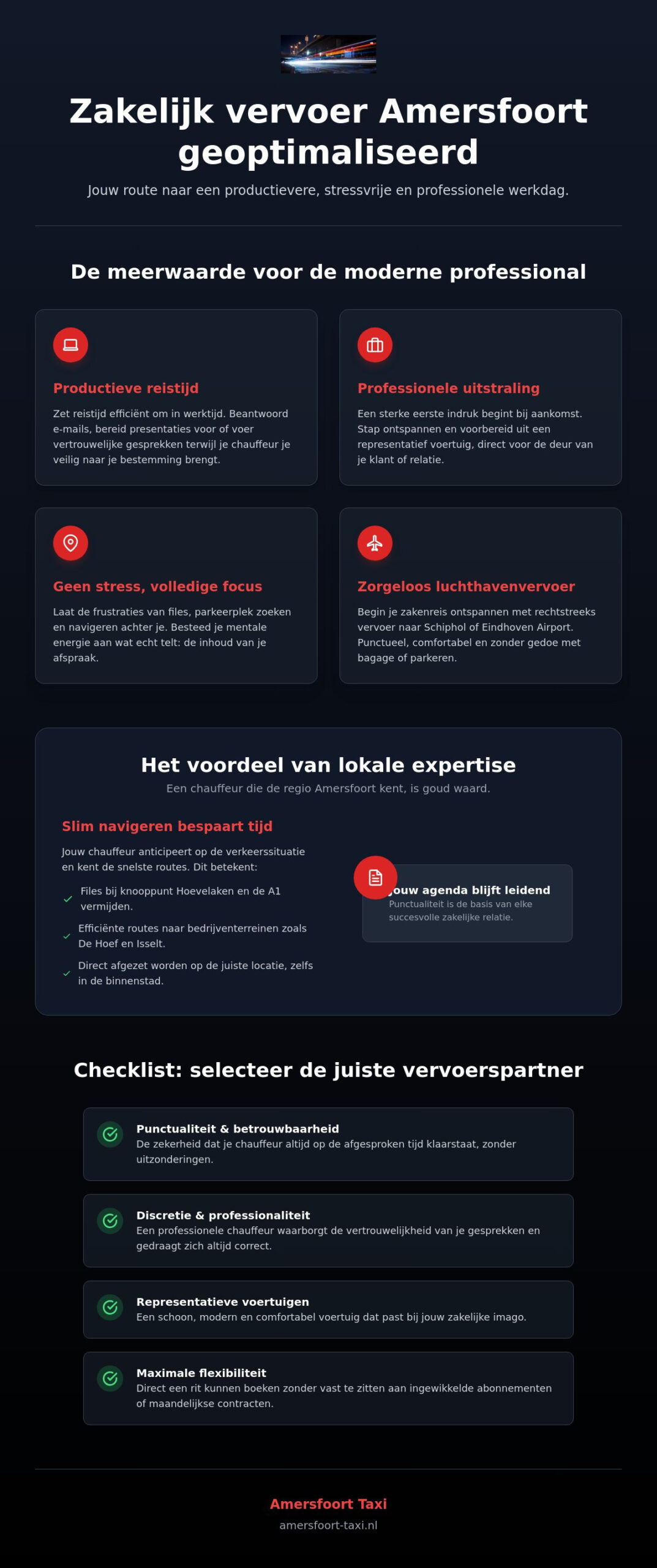 Zakelijk vervoer Amersfoort: Betrouwbaar en professioneel